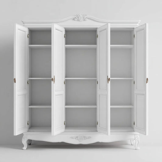 Szafa na drzwi uchylne Szafa biała 240 x 60 x 220 cm MDF prostokątna