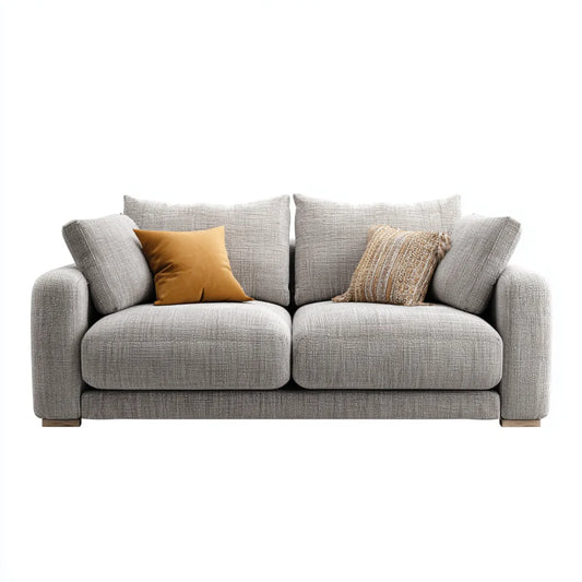 Sofa 2 umieszcza jasnoszary 180 x 92 x 85 cm w prostokątnym kształcie poliestru