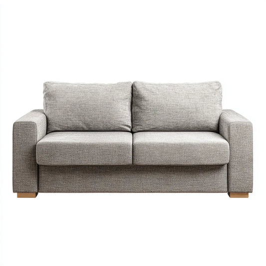 Sofa, Szara sofa poliestrowa o prostokątnym kształcie 170 x 90 x 85 cm