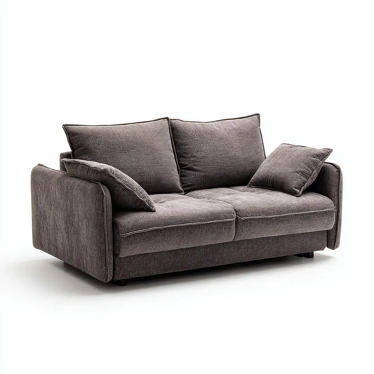 Sofa dwa ciemnoszare miejsca 170 x 95 x 85 cm w prostokątnym poliestrze
