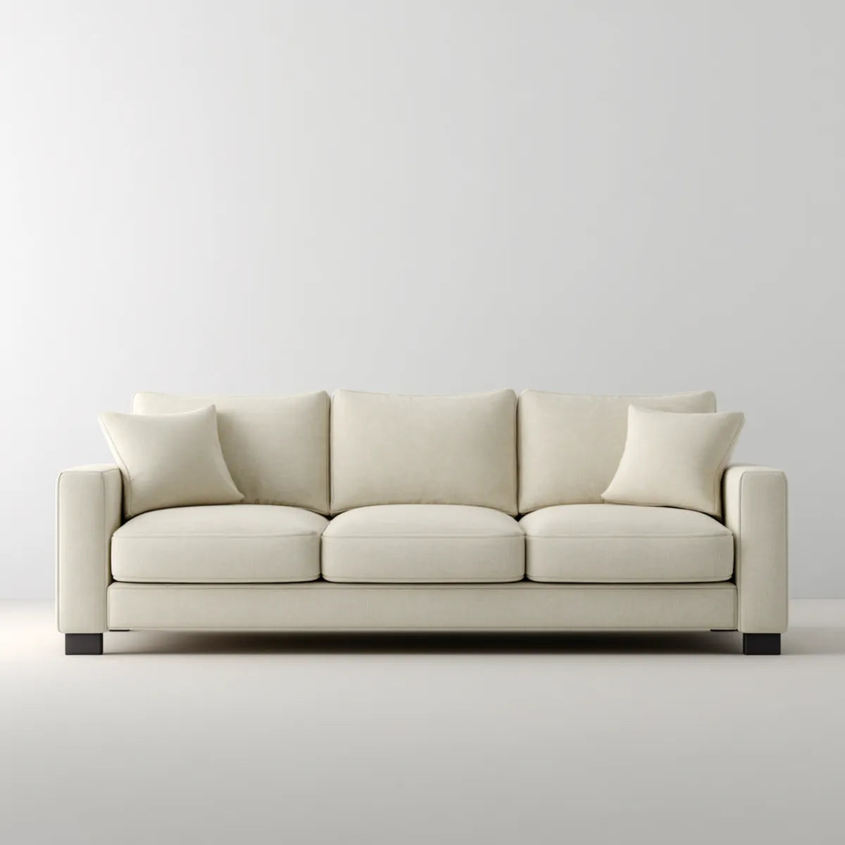 Sofa, 3 sofa z kości słoniowej 230 x 95 x 85 cm w prostokątnym poliestrze